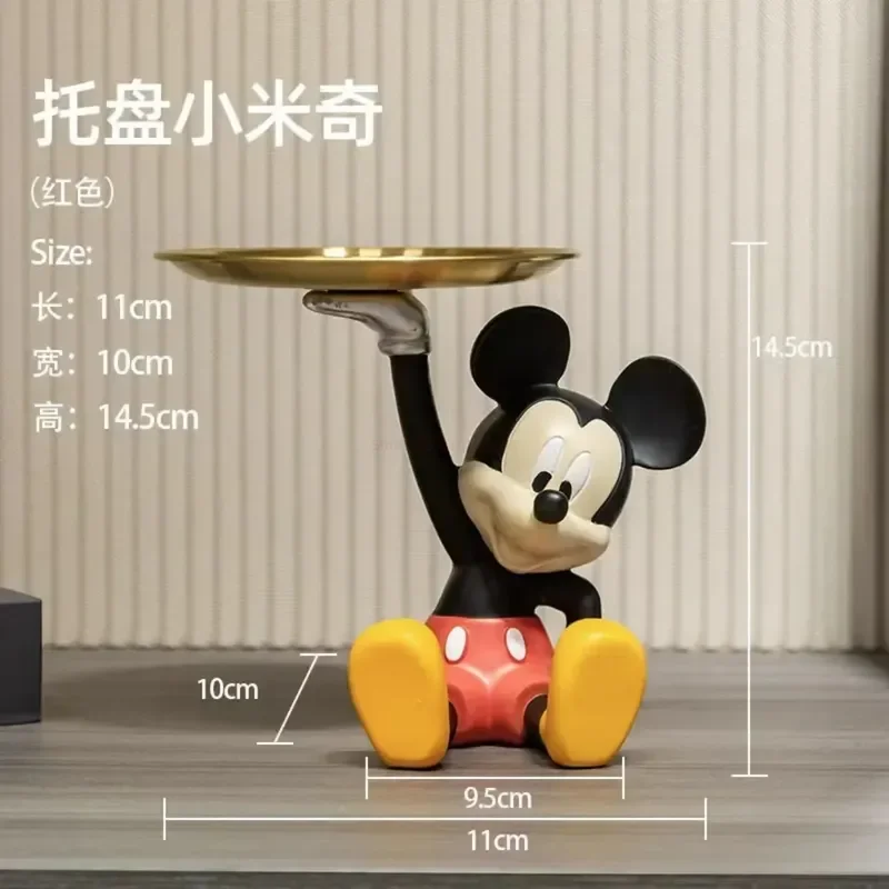 MINISO New Kawaii Cartoon Mickey Mouse Tray Ornaments Figure Home Soft Living Room Bedroom Tv Cabinet Cute Decorations Present