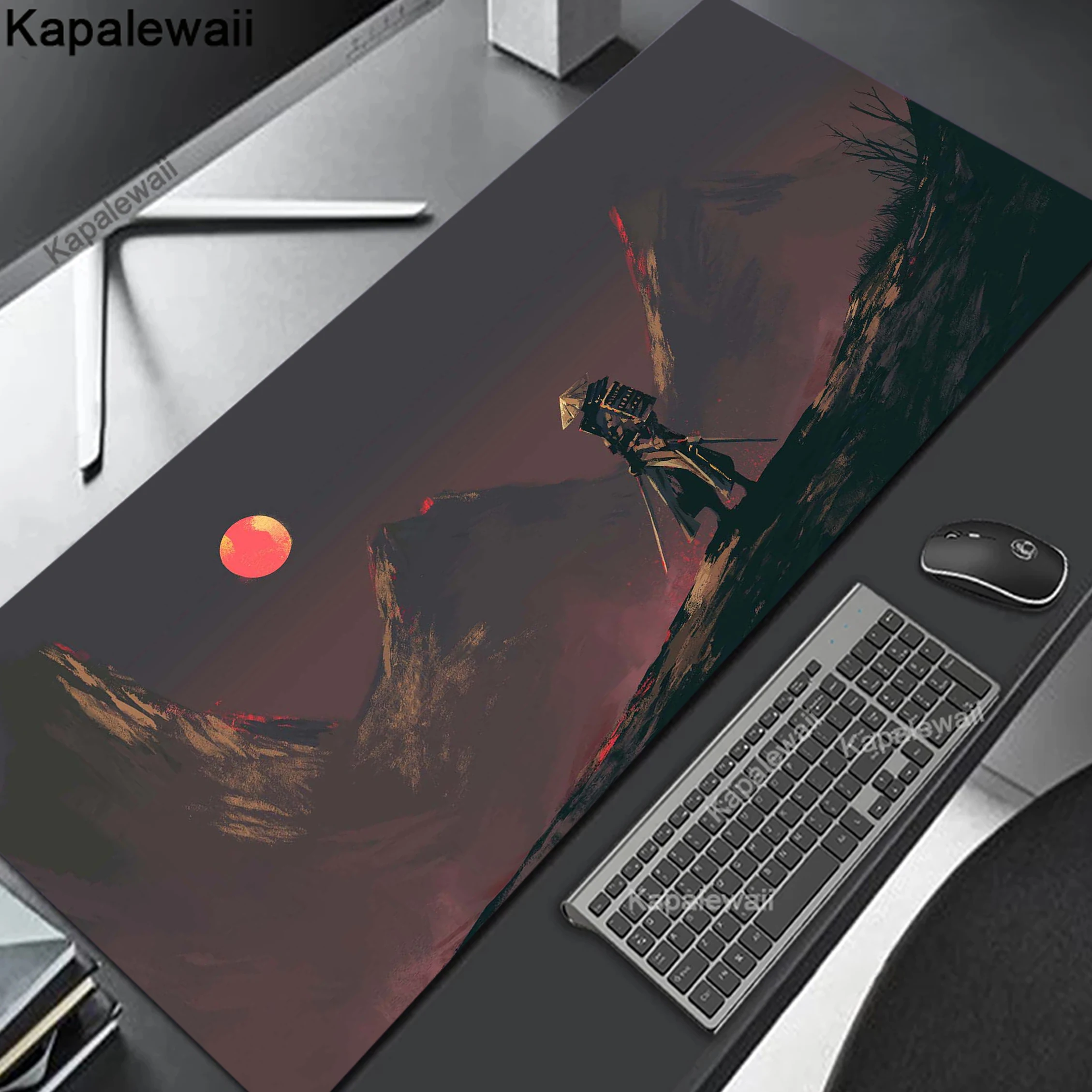 Cool Japanese Samurai HD Print Mouse Pad Gaming Large Mousepad XXL Keyboard Pad Non-Slip Office Carpet Laptop Mice Pad 80x30cm