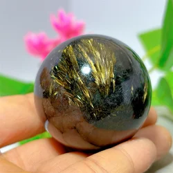 Fireworkes Quartz Sphere Craft Crystal Quartz Natural Minerals Stone Home Decoration Reiki Love Healing Energy Meditation +Stand
