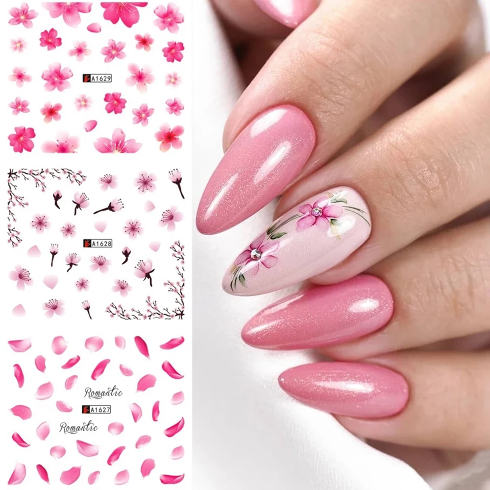 Blatt DIY Blumenaufkleber Maniküre Schmetterling Nail Art Wrap Multi-Stil Nageldekoration Wassertransferaufkleber Nagelaufkleber