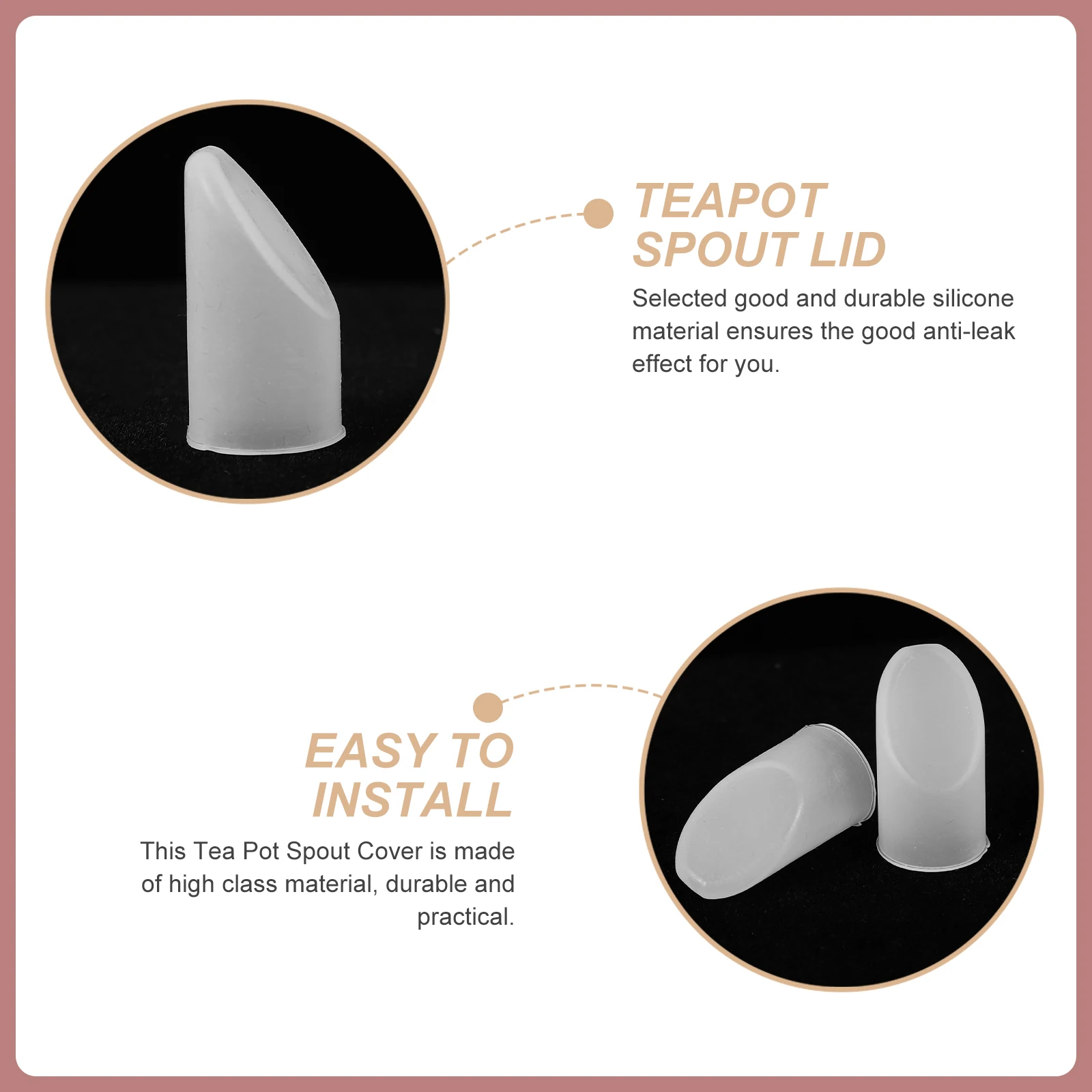 

Teapot Spout Cover Leak Accessories for Kettles and Cups Gray White Drop-proof Covers