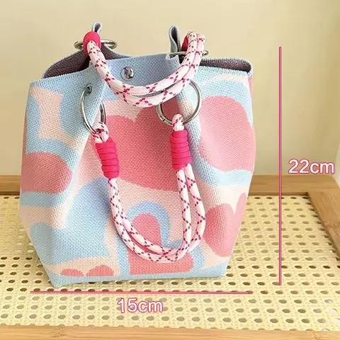 

Butterfly Women's Vintage Floral Knit Tote Bag - Lightweight Polyester with Adjustable Woven Shoulder Straps & Metal Rings