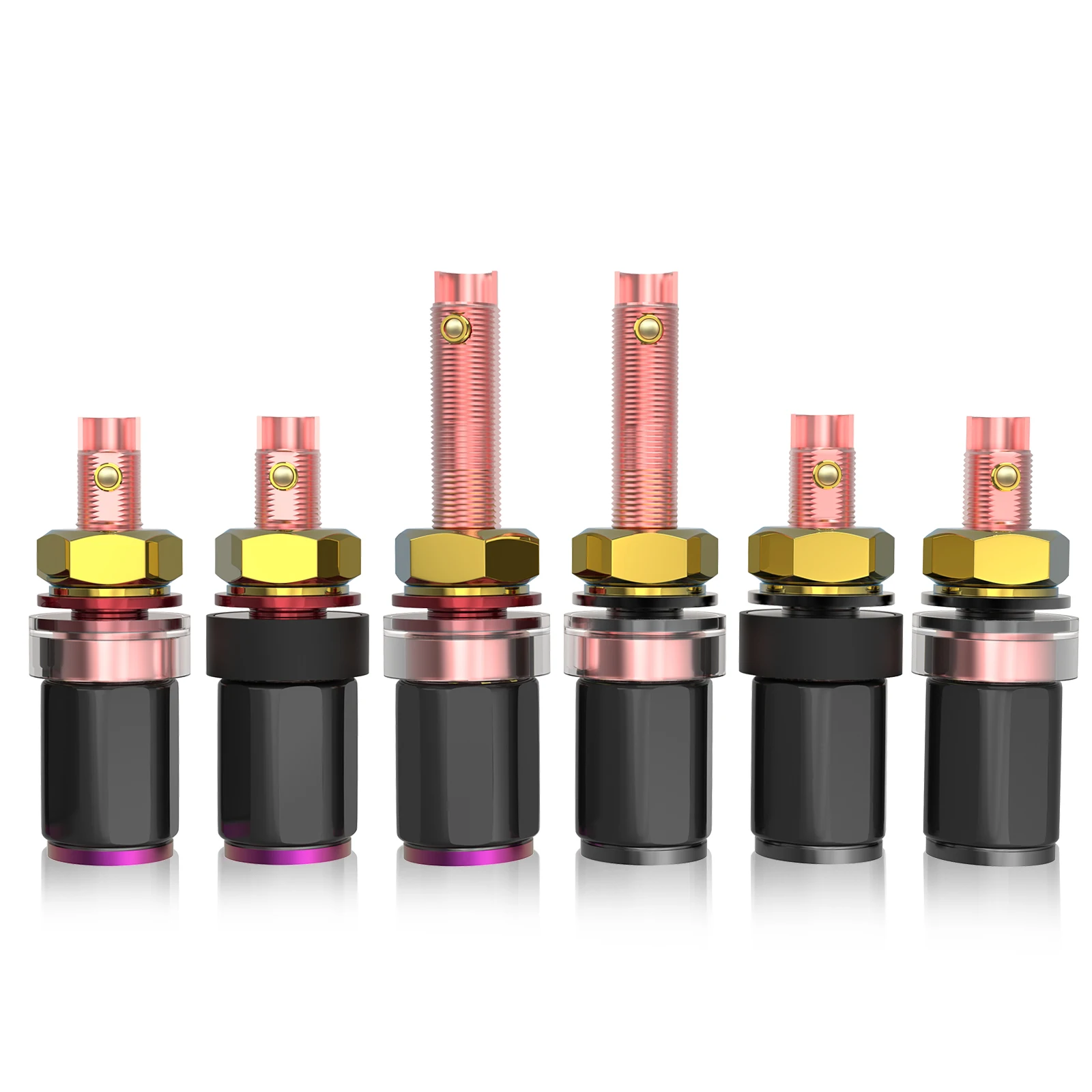 4 8 Cái XSSH Âm Thanh OEM HIFI Thực Đỏ Đồng Chuối Cắm Nữ Ổ Cắm Loa Điện Thoại Kiêm Pin Dự Phòng Và Đế Dựng Di Động Xem Phim 3 Trong 1 Bộ Khuếch Đại Đầu Dài ngắn Liên Kết Bài