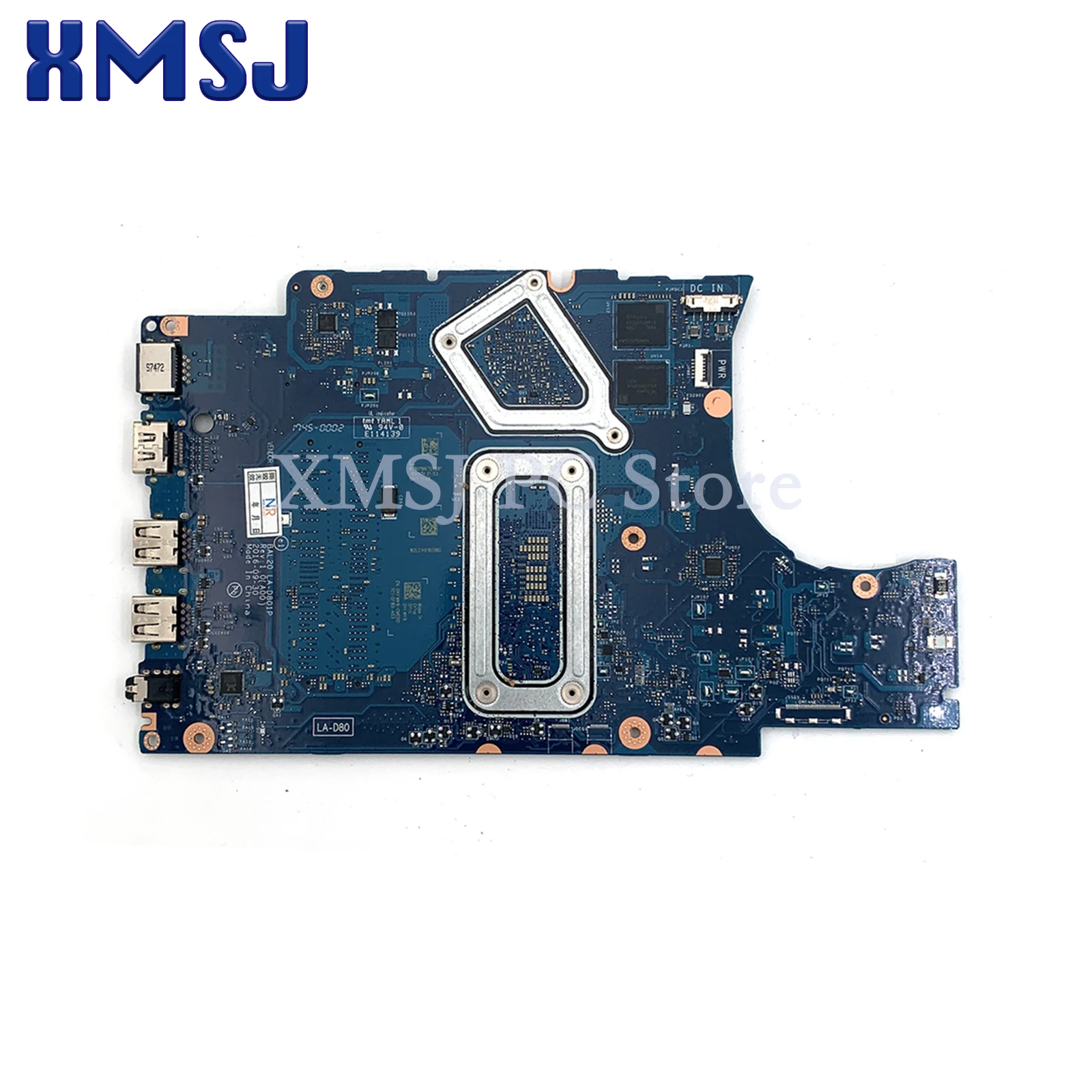 Para dell inspiron 15 5567 5767 placa-mãe do portátil bal20 LA-D801P com cpu i5 i7 ddr4 CN-0CV3V4 0y8n7h 06682y 02pvt