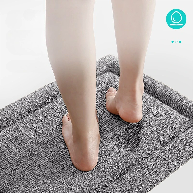 High Resilience Chenille Bath Mat, 3D Plush Quick Dry Bathroom Rug, Strong Non-Slip, Thick Absorbent Skin-Friendly Floor Carpet