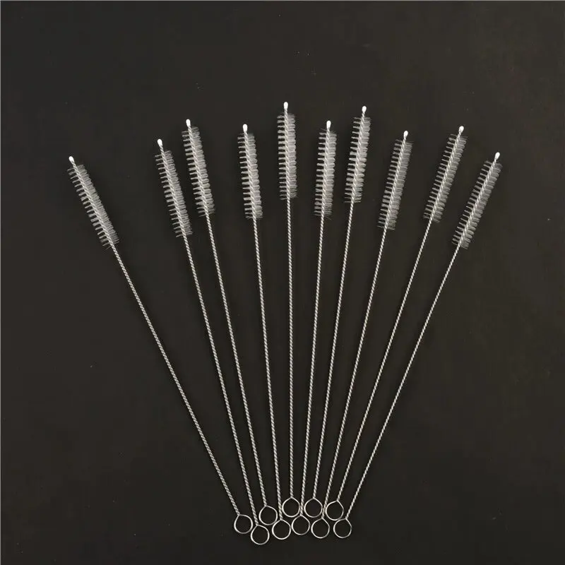 Nylon Straw Cleaning Brush Kit Pipe Cleaner Stainless Steel Long Handle Cleaning Bottle Brush Cleaning Tool (1/2 Set)