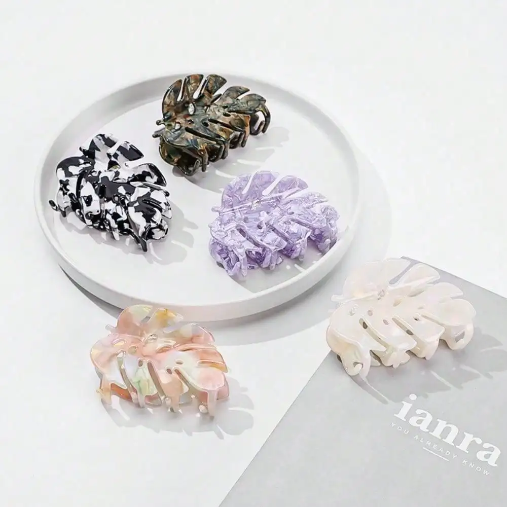 

1pc Acetate Leaf Design Hair Clip, Fashionable And Cute Hair Claw For Daily Wear And Personal Care,Dopamine Hair Clips Hair Jaw Clip Hair Clamps Hair Clutch Hair Claw Clip, Cute Hair Accessories, Claw Clip Fall Winter For Vacation Outfits Woman