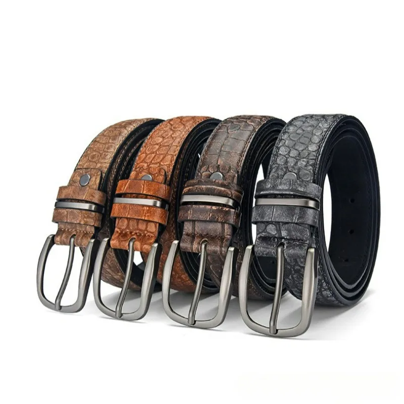 New Men's Business Belt Casual Simple PU Leather Belt Classic Style Clothing Accessories Fashion Versatile Pin Buckle Belt