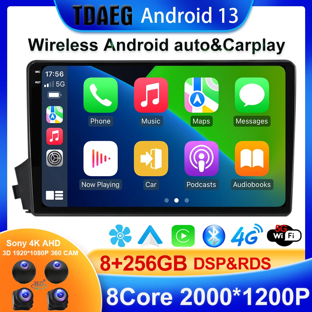 

2K SCREEN 8+256G DSP Android13 Car Radio Multimedia Player For SsangYong Kyron 2005 - 2011 GPS Navigation built-in Carplay AUTO