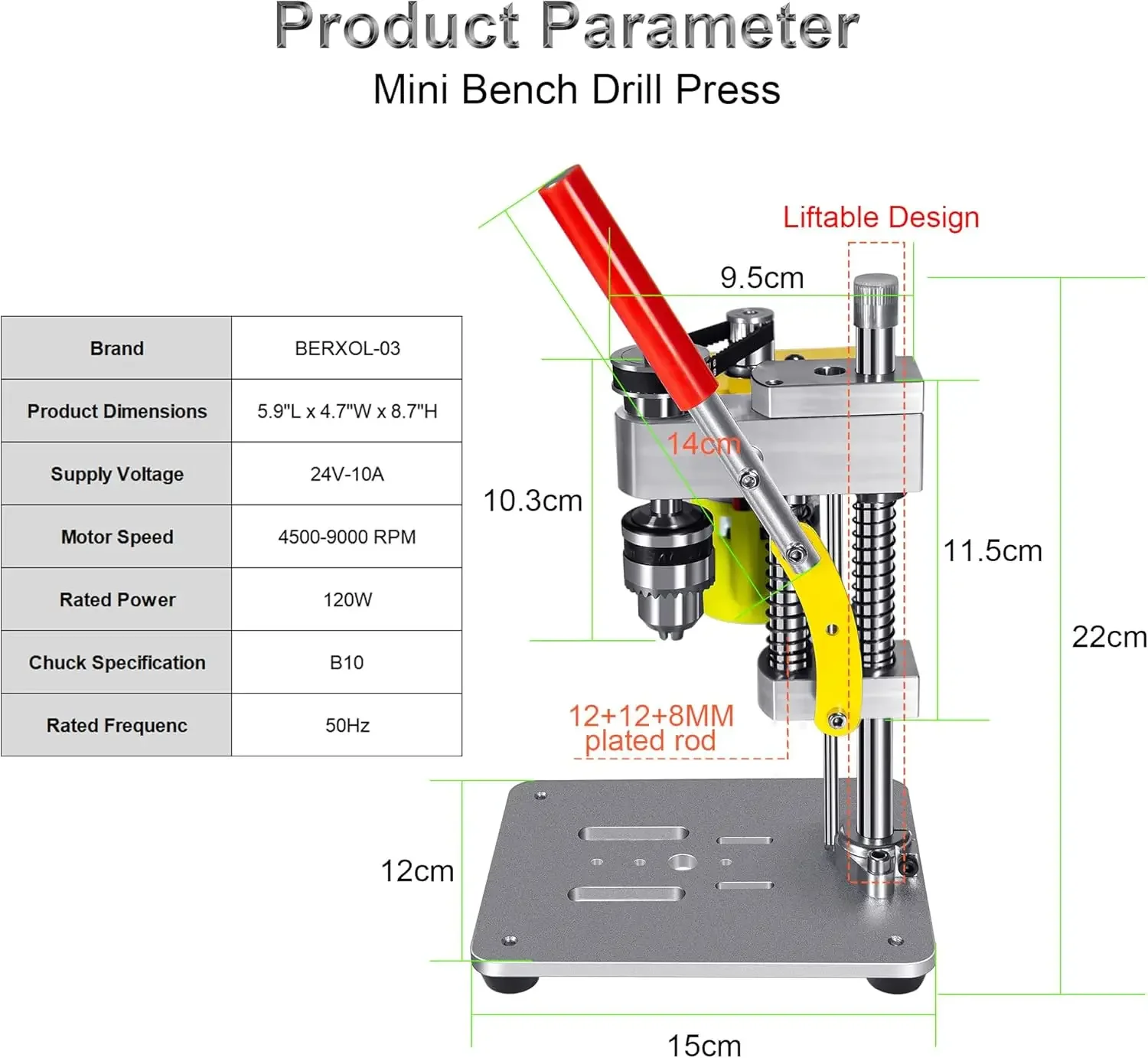 Imagem -06 - Mini Prensa de Broca de Bancada Máquina de Perfuração Elétrica Portátil Motor Cnc 795 B10 Chuck Bit e Braçadeira