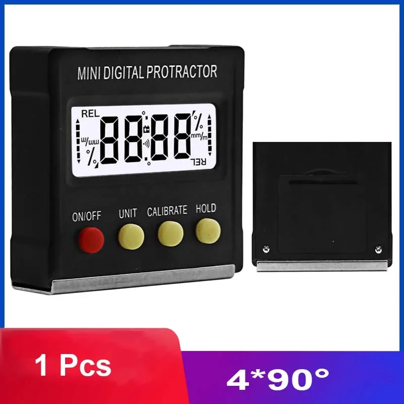 

Digital Level Angle Gauge Mini Measuring Digital Inclinometer 4*90°With Magnetic Base Electronic Universal Bevel Protractor