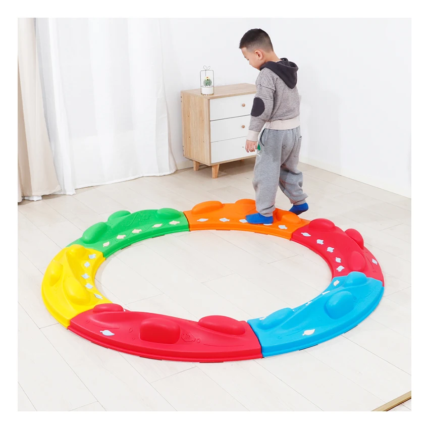 

kid Docked Bridge Sensory toys stepping stones for kids single-plank bridge stepping training stones 6pcs/set baby balance board