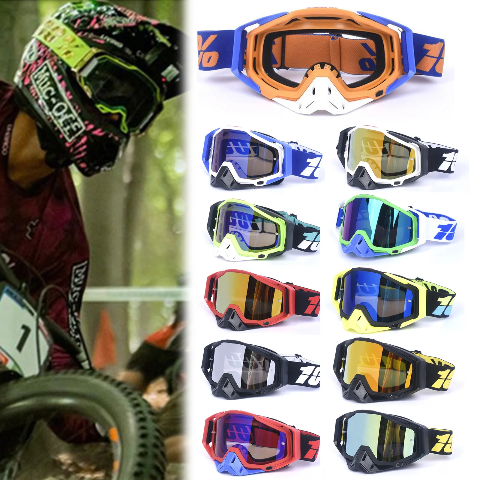 

UV Resistant Motocross Goggles - For Motocross, Dirt Biking, Snowboarding, ATV, & UTV - UV Blocking Anti-Fog Goggles