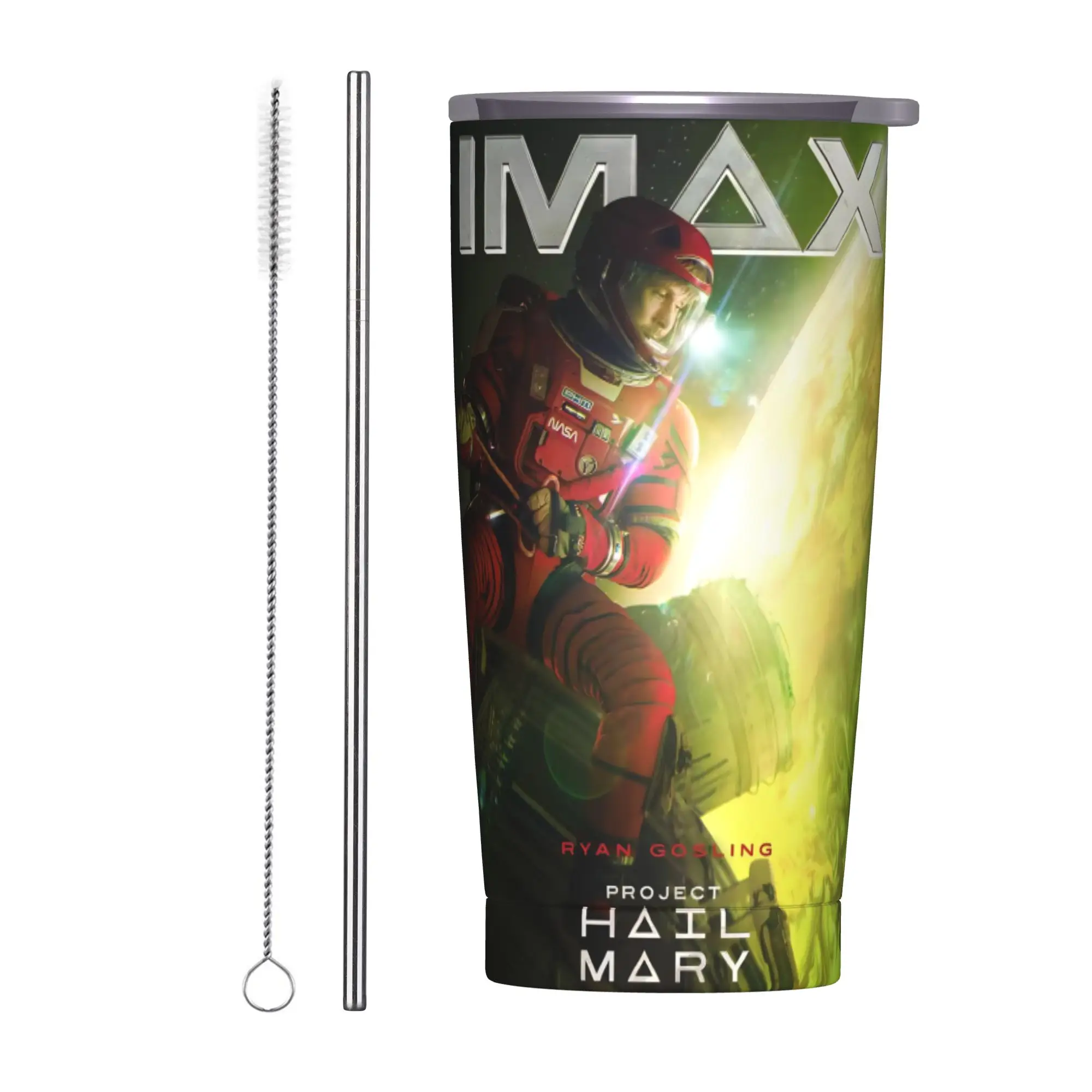 Project Hail Mary Movie Tumbler Vacuum Insulated Rockys Alien Coffee Cups with Lid Straw Double Wall Mug Water Bottle, 20oz