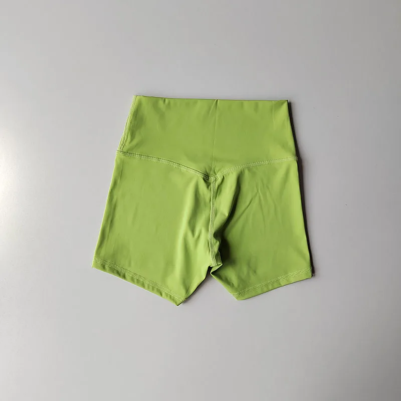 Hautfreundliche Yoga-Shorts in Nude-Optik, hohe Taille, hüftformend, enge Sportshorts, schnelltrocknend, für Training, Laufen, Fitness, Hot Pants für den Sommer. – Detail 4
