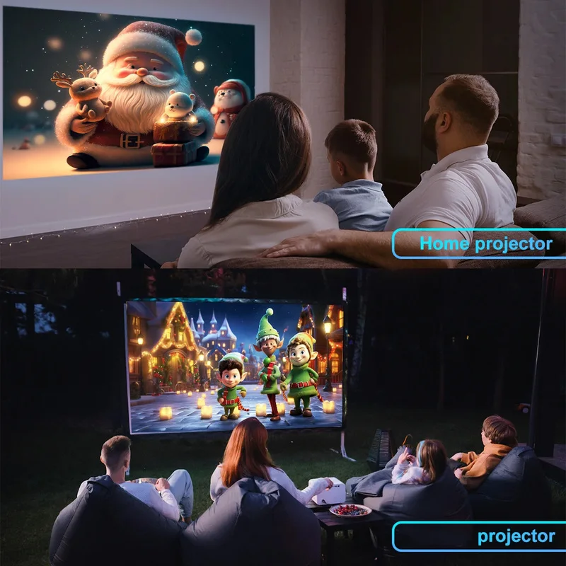 جهاز عرض فيديو ذكي HY320mini 4K 200ANSI، متوافق مع Android11.0 180 °   دوران مرن، ضوضاء منخفضة، ترقية HY300