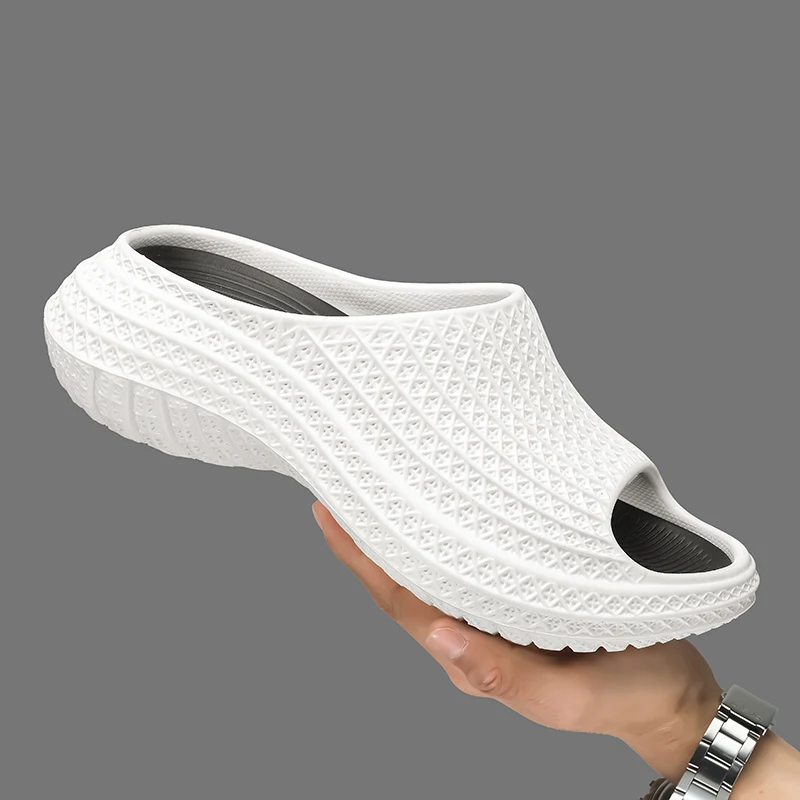 Summer Breathable Lightweight Men's Clogs Half Cover Casual Work Shoes with Ventilation Holes Anti Slip Outdoor Slip on Sandals