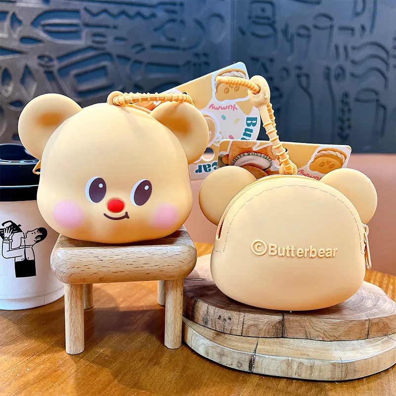 

Брелок-кошелек для наушников Kawaii: милый мультяшный кулон-медвежонок, маленькая сумочка-органайзер для хранения