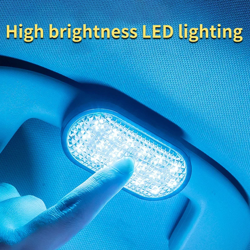 Luz de leitura de toque colorido automóvel iluminação led interior de automóvel iluminação atmosférica decoração sem fio sem fio
