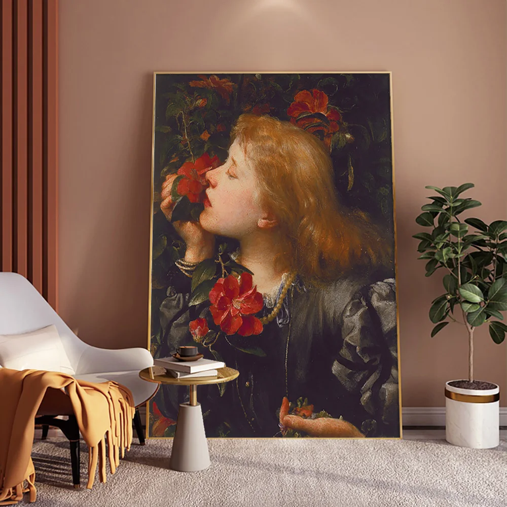 George Frederic Watts Art Print Poster Ellen Terry Portrait Choosing Canvas Painting Decor Wall Stickers