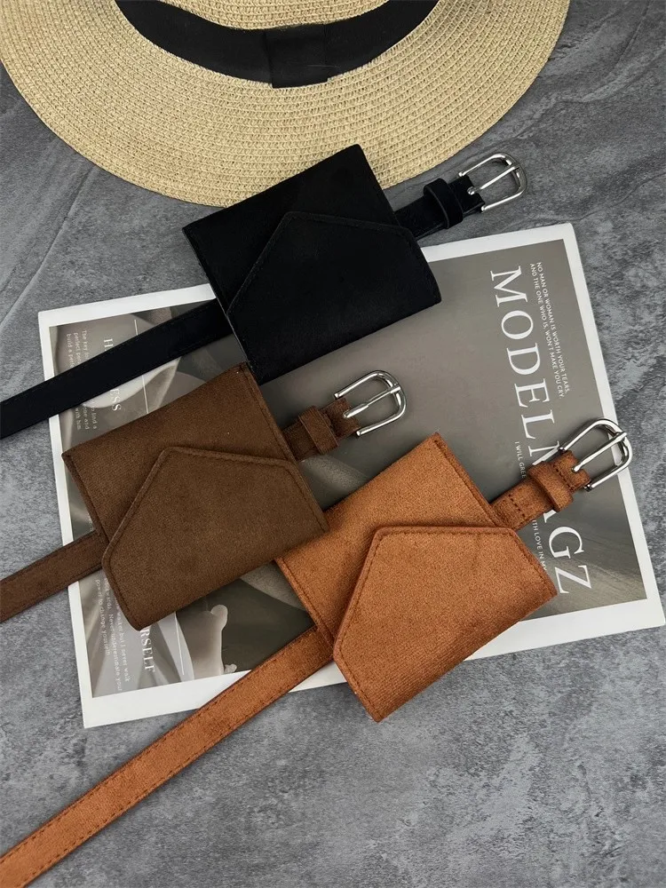 กระเป๋าหนังเทียมผู้หญิงแบบหนังกลับ PU พร้อมเข็มขัดรัดเอวแบบคอร์เซ็ทสำหรับตกแต่งชุดเดรส รุ่น J1579