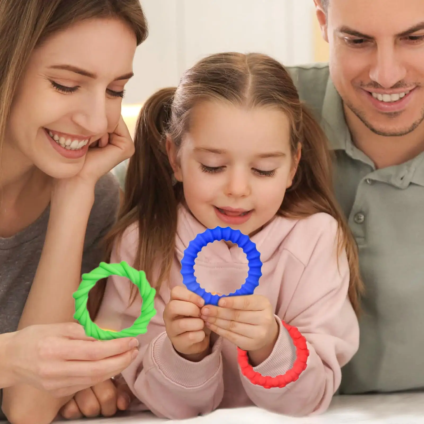 الحسية تململ سوار 4 قطع الأساور سيليكون أساور المعصم ألعاب حسية للأطفال للفصول الدراسية السفر التنقل النوم