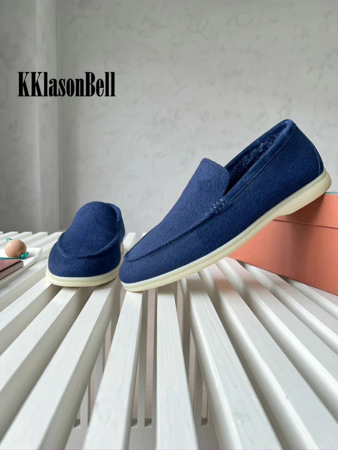 10.8 L*P Men\'s Loafers Wool Fluffy Lining Slip-On Casual Fashion Rubber Shoes KKlasonBell