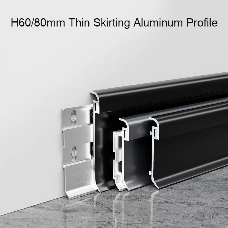 Surface Mounted Baseboard Aluminum Profile Hidden Lighting Concealed LED Skirting Backlight Stair Corner Bar Strip Light