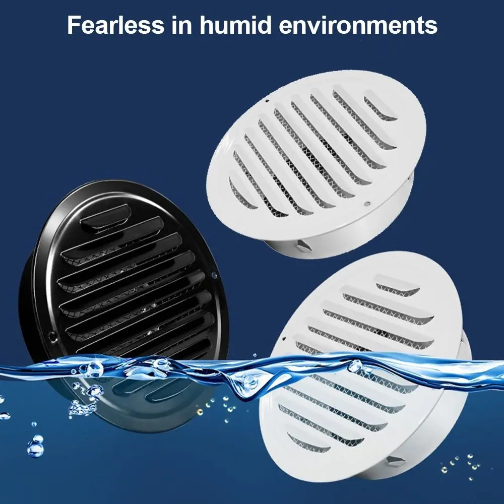 Stainless Steel Air Ventilation Cover Round Easy To Install Air Outlet Vent Built-in Mesh Wall Vent Cover Ducting Ventilation