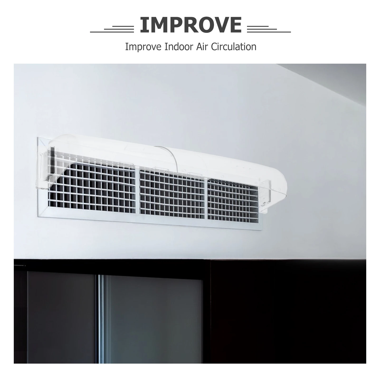 Air Conditioning Deflector Vent Baffle Magnetic Adjustableroom Ceiling Transparent Wind Retractable Spacesaving Installation