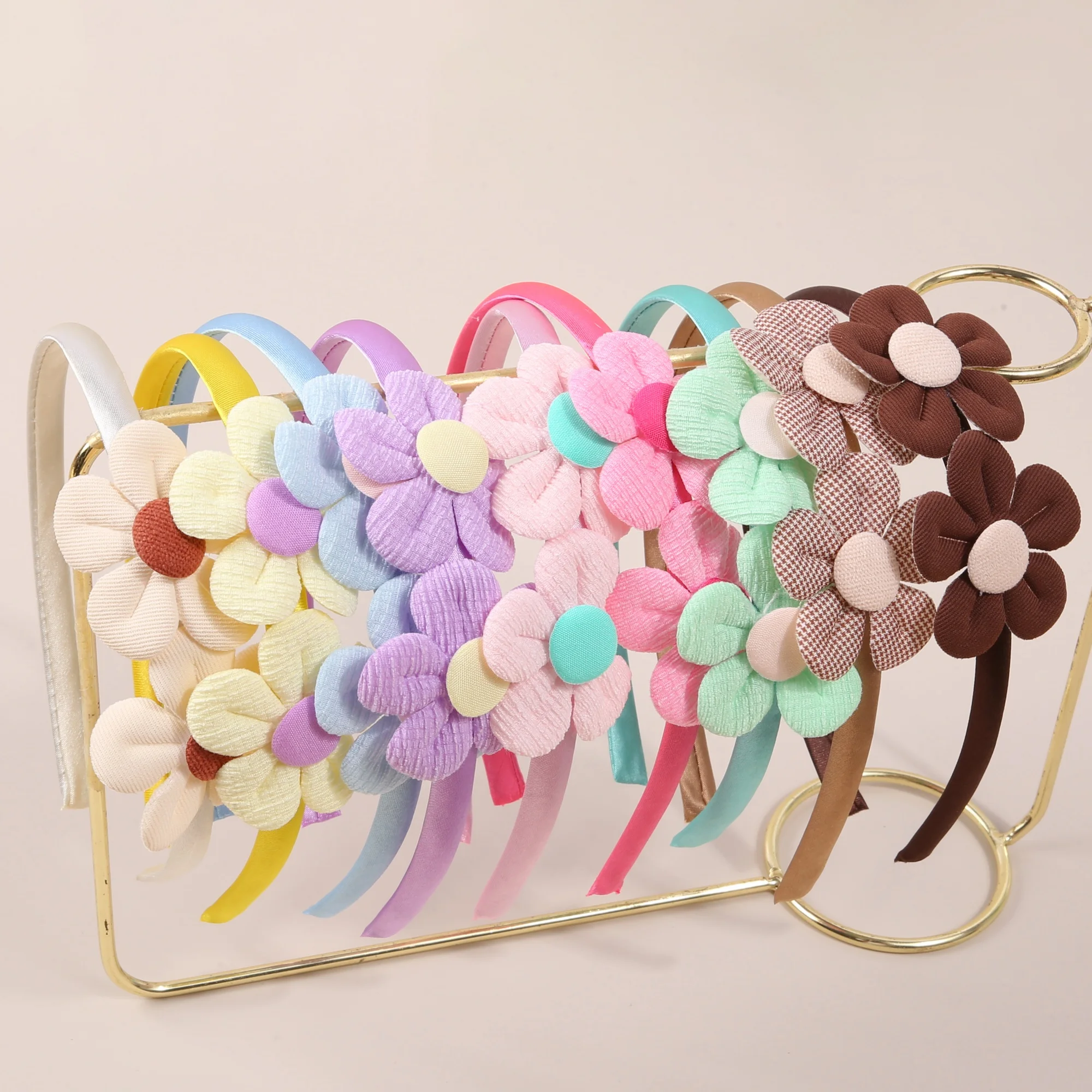 

9pcs Cute Girls Headband Fabric Flower Hairbands Kids Children Hair Bows Hairbands Family Decoration Party Hair Accessories