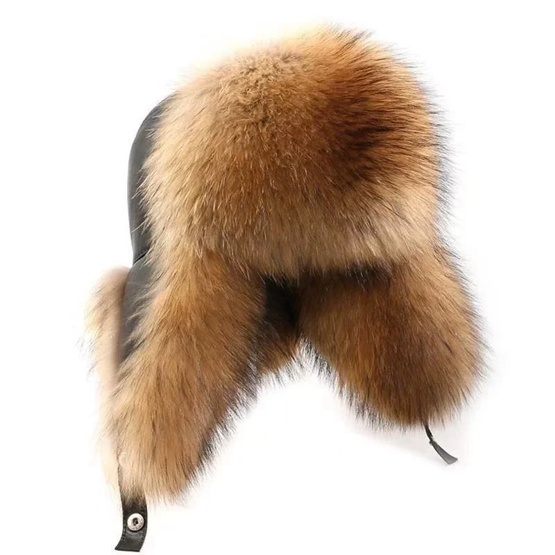Winter Men's Pilot-Style Lei Feng Hat: Thickened, Warm, Ear-Covering Ski Hat for Middle-Aged and Elderly Men