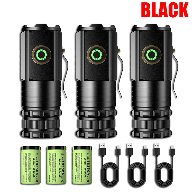 KDULIT High power 3 led mini led taschenlampe 2000lm sst20 tragbare edc fackel TYPE-C wiederauf ladbare ip68 camping laterne mit schwanz magnet 5