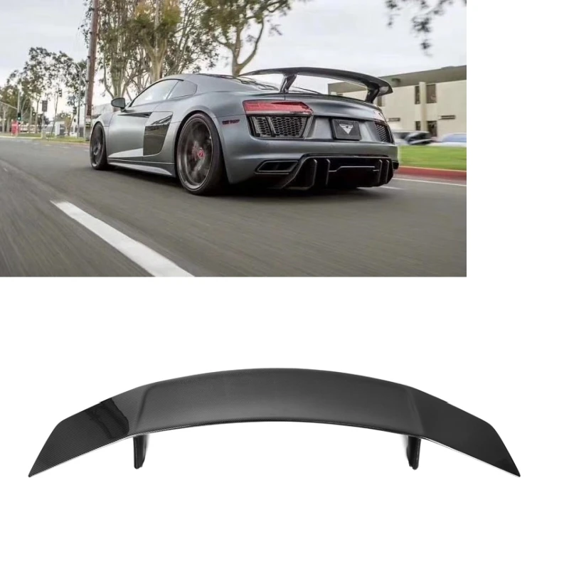 

V Style Carbon Fiber Trunk Spoiler For Audi R8 2016 2017 2018 Trunk Top Spoiler Wing Lip Car Accessories R8 Spoiler