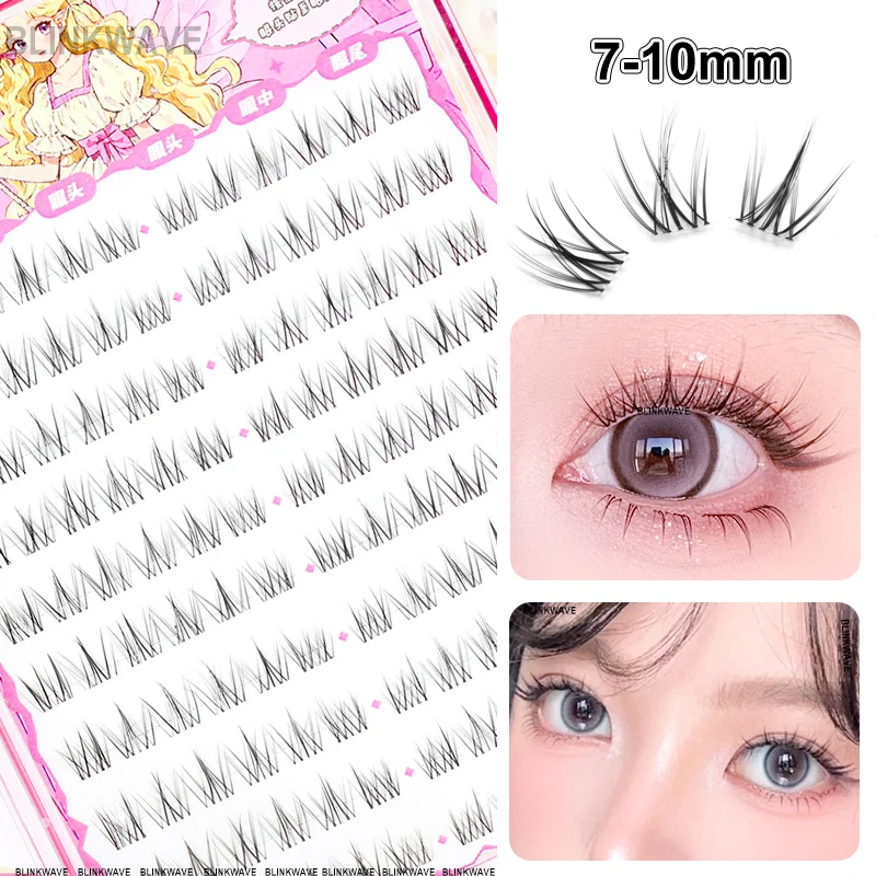 Short Style 7-10mm High-Capacity natural false lashes Soft fluffy lashes K-Beauty Makeup At-Home Lash Extensions