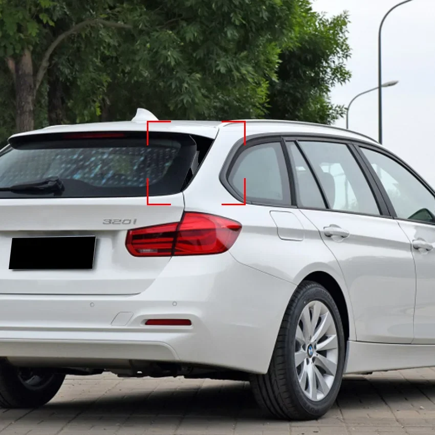 2PCS Rear Window Side Spoiler Wing Glossy Black for BMW 3 Series F31 Touring Wagon 2012-2018 Modification Accessories