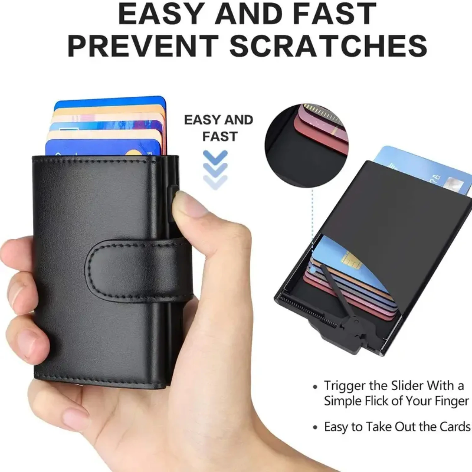 

ique Zipper Closure Ultra-Slim Genuine Leather Wallet RFID Blocking Secure Card Holder Compact Bifold Design Elegant Vintage Sty
