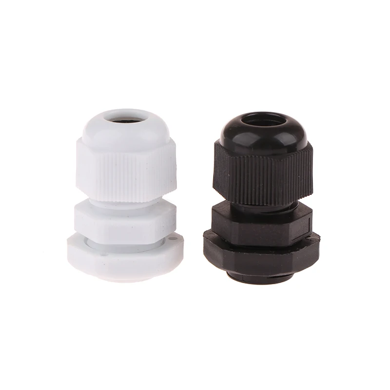 Prensaestopas de bloqueo de plástico M16, paquete de 10, conector de cable impermeable