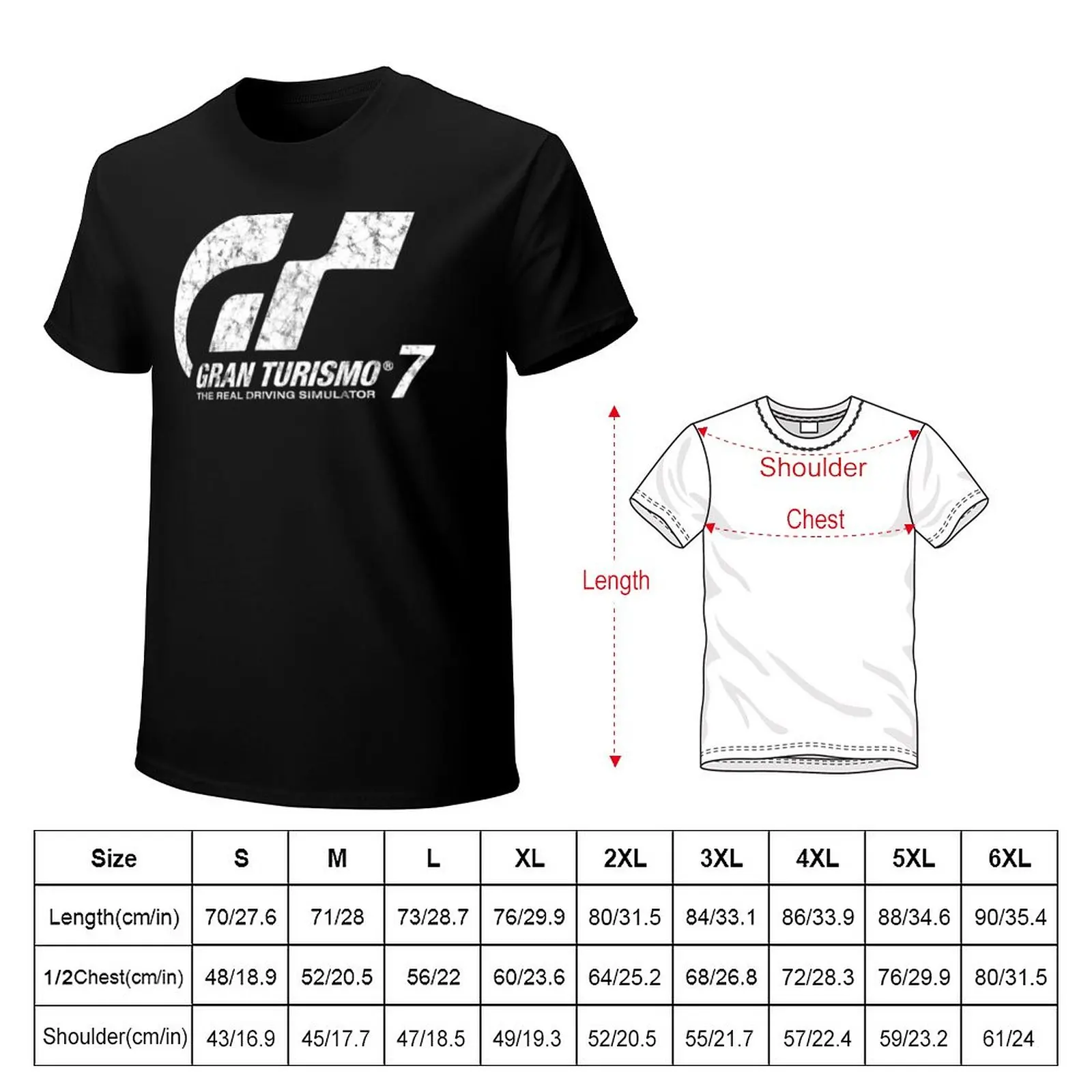 Gran Turismo 7 t-shirt con Logo invecchiato t-shirt corta magliette grafiche magliette personalizzate magliette slim fit per uomo