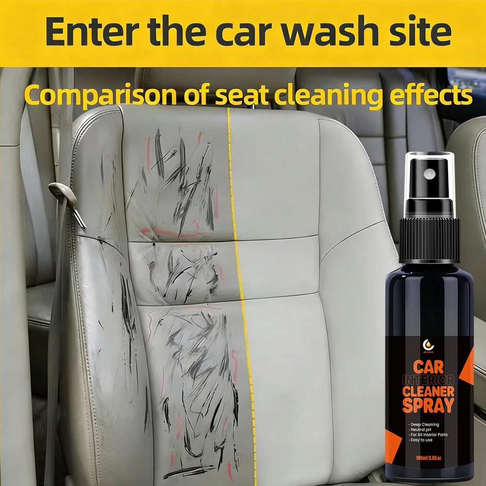 Car Interior Leather Cleaner Strong Decontamination Safe For All Interior Parts Natural Citrus Interior Clean Spray YT129