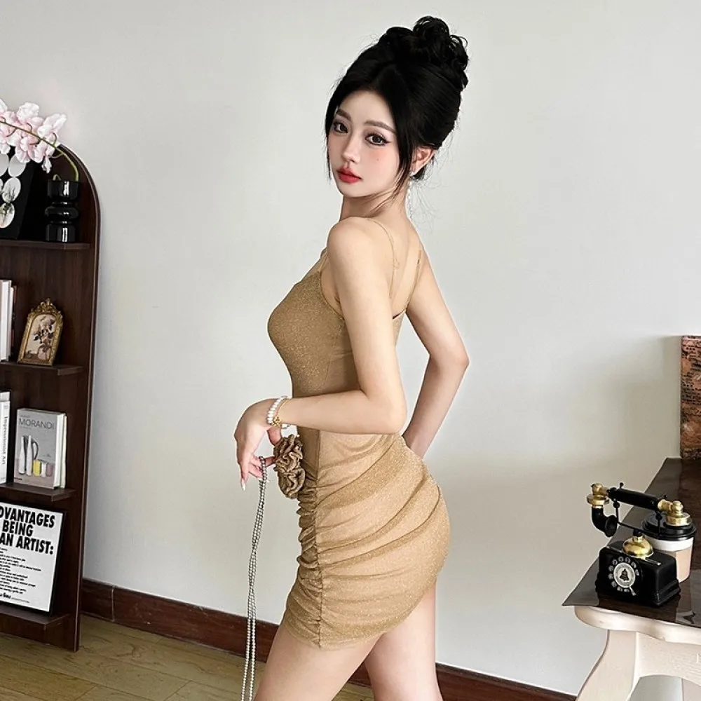 SylCue 3D Flor Patchwork Sling Dress Mulheres Fora Do Ombro Decote Irregular Hip-Covering Moda Versátil Estilo Doce Roupas