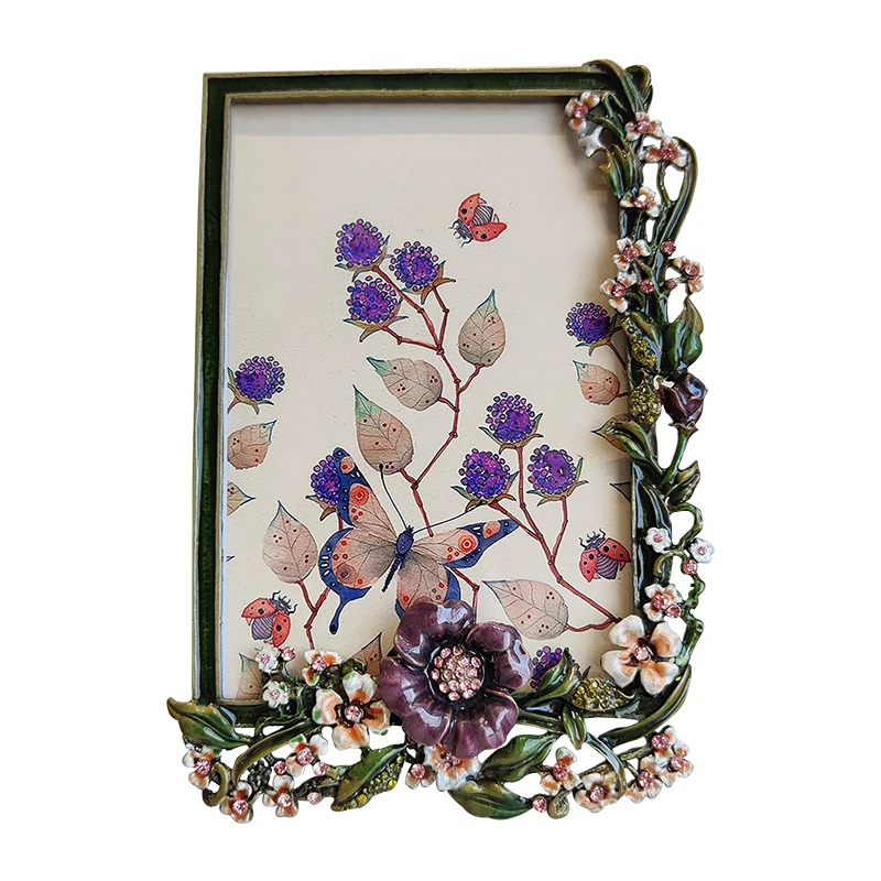 

6 inch purple romantic small floral photo frame American minimalist style photo frame birthday holiday gift gift photo frame