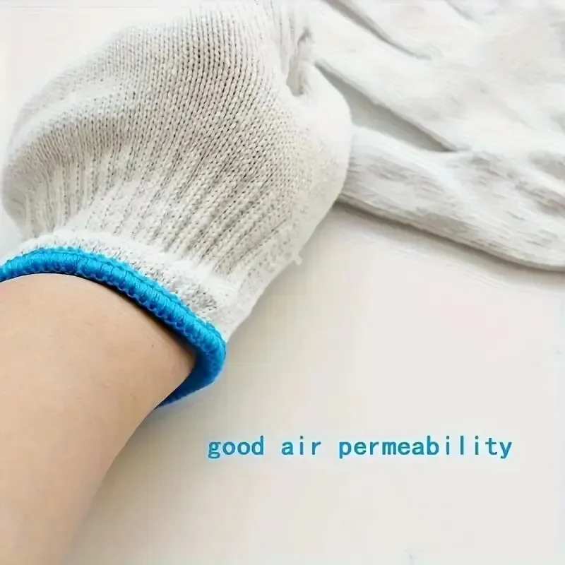 24 قطعة من قفازات العمل المصنوعة من القطن عاكس الضوء غير قابلة للانزلاق ومقاومة للاهتراء، قفازات حماية العمل البيضاء المشفرة #3