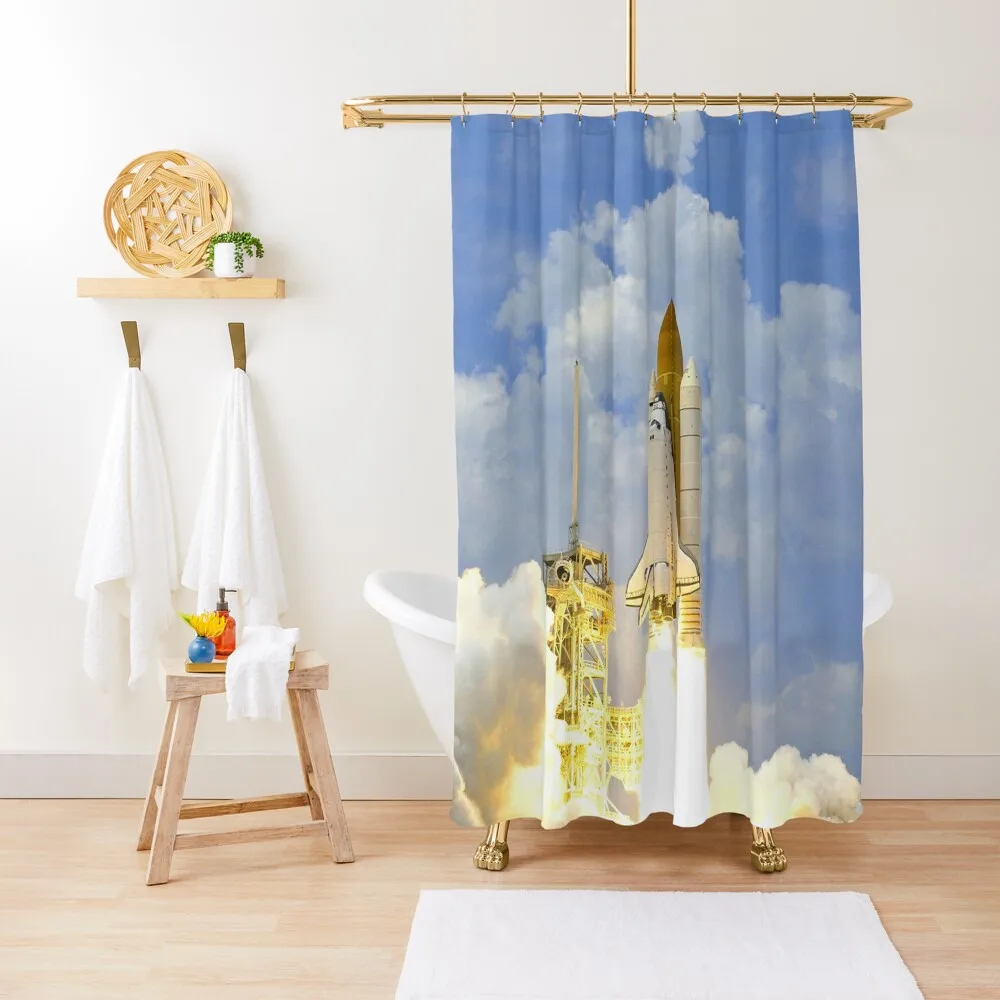 Space shuttle lift off spacecraft design Shower Curtain Modern Bathroom Accessories Accessories For Shower And Services Curtain