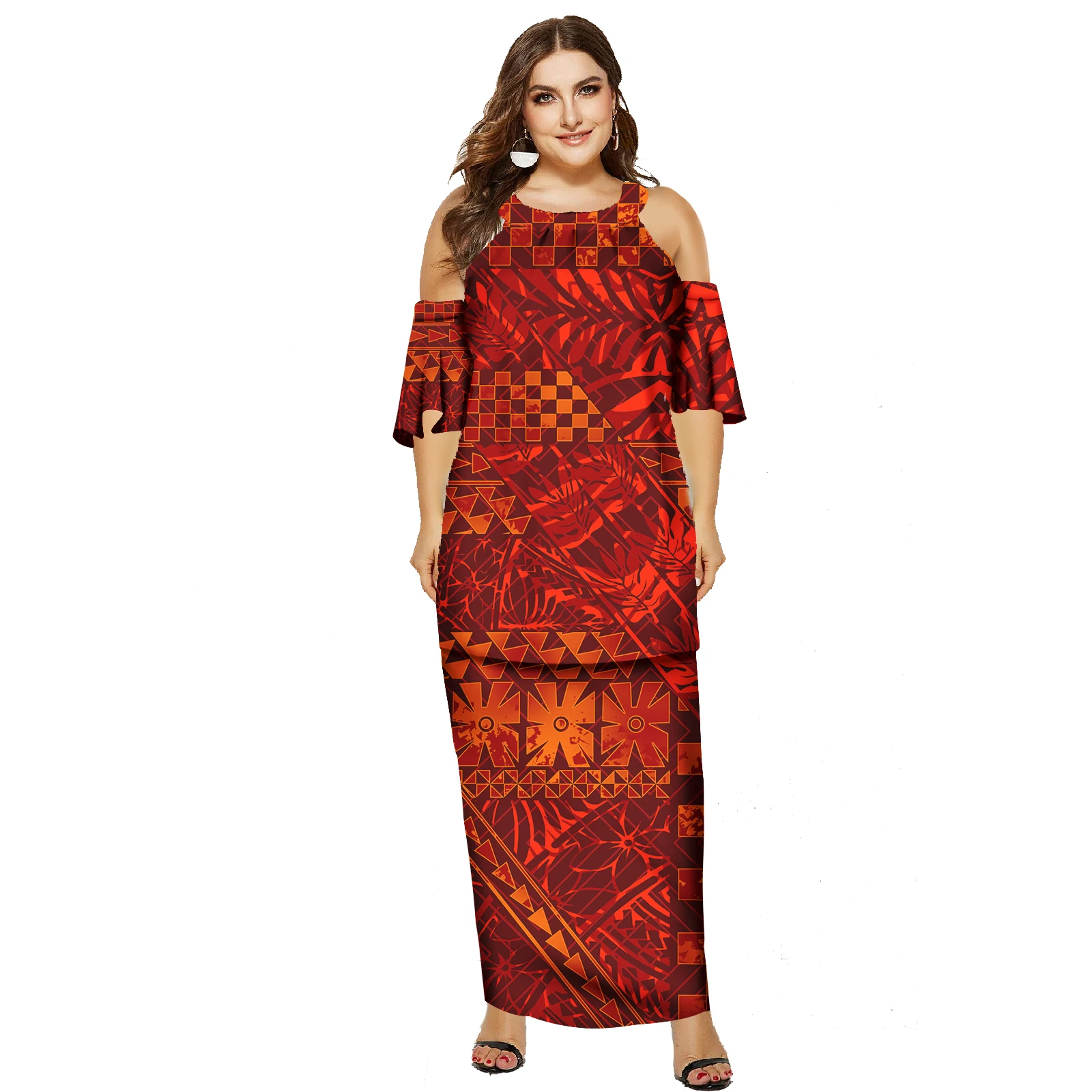 Brand New Samoa Puletasi Set Puletaha Ptaha Custom Polynesian Tribal Design Womens 2 Piece Set Island Dresses