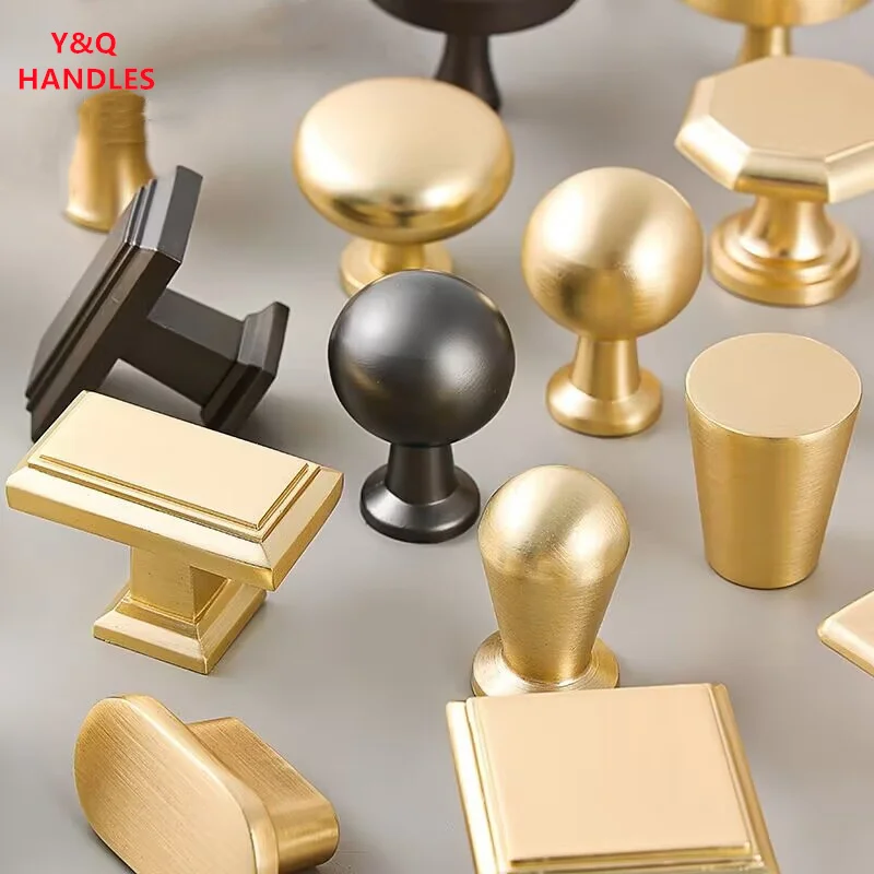 Handles Drawer Cabinet Furniture Kitchen Handles for Cabinet Knob Door Drawer Furniture Kitchen Golden Single hole Zinc alloy