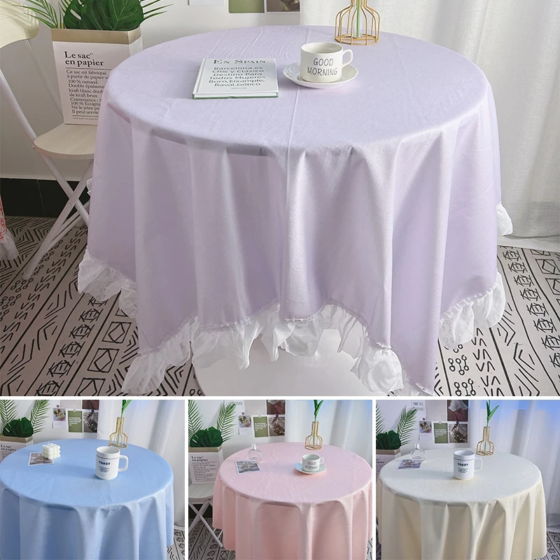 

Retro Flower Print Tablecloth dining Table Cover INS Dining Desk Table Cloth with Lace Edge Holiday Party Banquet Tablecloths