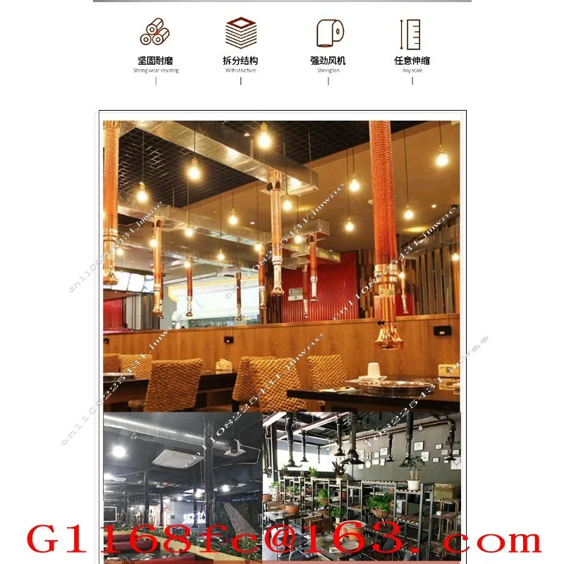 Roast Meat Shop Smoke Exhaust Pipe Telescopic Smoking Fan Hose Smoke Hood Exhaust Equipment