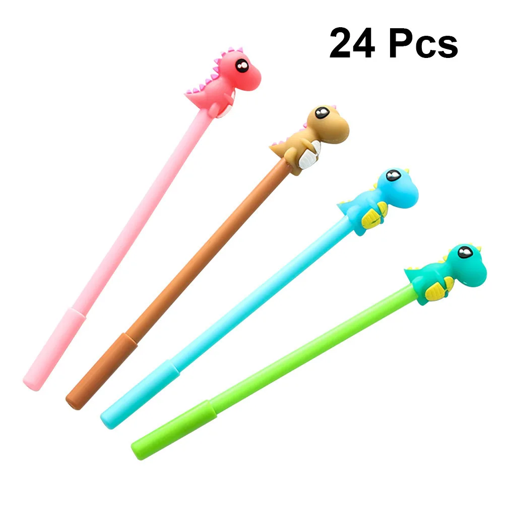 

24pcs Gel Pens 0.5Mm Ballpoint Roller Pen Dinosaur Design Cartoon Writing Pens For Students Stationery School Office