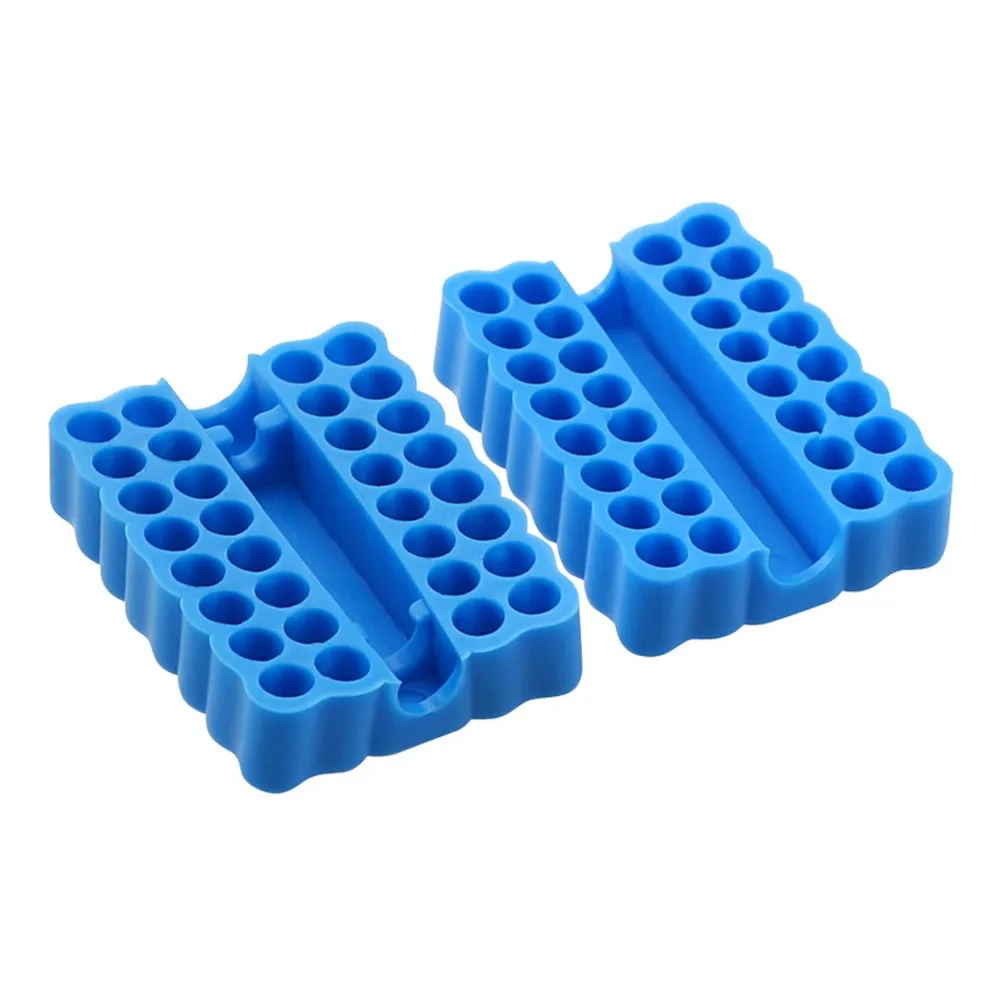 64x48x15mm Holder Screw Bits Blue Flexible Hex Plastic Screwdriver Storage Case 32 Holes High Quality New Nice